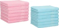 Betz 12 Stück Gästetücher 30x50 cm PALERMO 100% Baumwolle  Farbe: rose und türkis