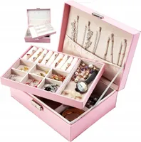 Schmuck-Organisator - Platzsparend - Stilvoll - Schmuckbox mit Schlüssel - Weich gepolstert