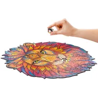 UNIDRAGON 327-tlg. Holzpuzzle Mysterious Lion King Size 31x40 cm