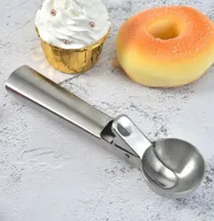 18 cm Eisportionierer aus Edelstahl | Eiskugelformer Ø-5cm | Eislöffel mit Auswerfer | Löffel für Eis, Melonenkugeln | Küchenhelfer | Eisdipper | Eisspatel | Sorbetportionierer | Eiskugelportionierer