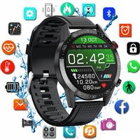 BEDEE Smartwatch IP68 Wasserdichter Fitness EKG Herzfrequenz Blutdruckmessgerät Bluetooth Musik Armbanduhr Armband Smart Band Outdoor Sport Smartwatch Schwarz