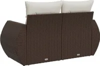 vidaXL Gartensofa mit Kissen 2-Sitzer Braun Poly Rattan