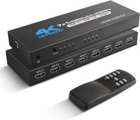 INF HDMI-Switch 7x1 mit 4K@60Hz und IR-Fernbedienung