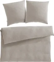 Pure Label Musselin Bettwäsche 200x200 cm mit Kissenbezug 2er Set 80x80 cm aus 100% Baumwolle - Traumhaft weiche, kuschelige Bettwäsche-Sets in Taupe