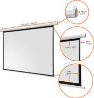 celexon basic Motor-Leinwand 135" | 240x240 cm 1:1 | elektrische Full-HD 4K Beamer-Leinwand für Heimkino oder Büro-Präsentationen | geeigent zur Deckenmontage oder Wandmontage | inkl. Fernbedienung