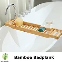 Decopatent® Badewannenablage für über die Badewanne - 70 cm lang - Bambusholz - Badewannenbrett - Badebrett - Badetablett - Einfacher Badetisch für das Bad