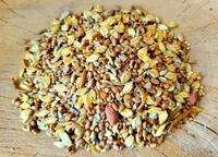 Futterbauer Streufutter schalenlos mit Mehlwürmern 25 kg, getrocknet, Ganzjahres-Vogelfutter ohne Schalen, mit proteinreichen Mehlwürmern für Wildvögel