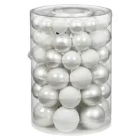 Weihnachtskugeln Mix Glas, 60er Set, Farbe:Just White-Mix ( weiß )