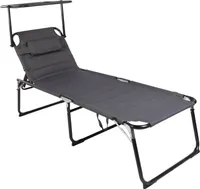 Linder Exclusiv Gartenliege XXL mit Baldachin Grau