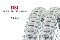2 Stück 18 Zoll DSI 50-355 Fahrrad MTB Reifen 18x1.90 Weiss