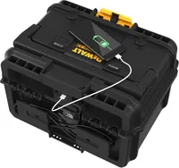 DeWALT Akku-Ladegerät Tough-System 2.0 DWST83471-QW 18V, Ladebox, Charger Box, zusätzlich 2 USB Ports für Mobil-Geräte