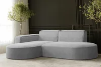 Sofa w kształcie L MODENA narożnik tkanina Neve jasnoszary lewy