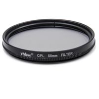 vhbw Universal Polarisationsfilter für Kamera Objektive mit 55mm Filtergewinde - Zirkularer Polfilter (CPL), Schwarz