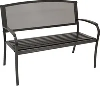 DEGAMO Gartenbank Metallbank Bank COMO 2-sitzer 121cm, Streckmetall anthrazit