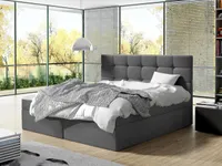 Boxpringová posteľ 140x200 CAROLA - tmavá šedá + topper ZDARMA