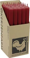 Stabkerzen aus Paraffin, 250/22 mm, Dunkelrot, KERZENFARM HAHN, Brenndauer ca. 12h, 25 Stück pro Verpackung