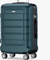 SHOWKOO Koffer Groß Hartschale Leicht Reisekoffer 76 x 54 x 31 5 KG ABS+PC Erweiterbar Haltbar Trolley Handgepäck Große Kapazität 4 Rollen TSA Schloss XL Armeegrün