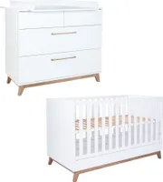 Babyzimmer Set Lina 2-tlg. Wickelkommode, Babybett 70 x 140 cm