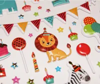 Opakovane použiteľné nálepky - Vyrobené z peny - Party & Animals