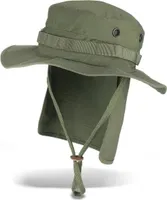 Outdoor Safarihut Sonnenhut mit Nackenschutz für Damen und Herren - Oliv - S