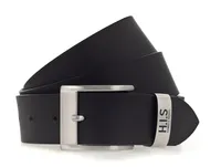 H.I.S 40mm Leather Belt W105 Black - kürzbar