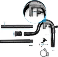 SunSun Auslass Set Ersatzteil Set für HW-403B Aquarium Außenfilter – mit Auslassbogenrohr 180° Winkel, Fixierungsklemme, Düsenrohr, Düse, Saughalter, Schlauchschelle für Aquaristik