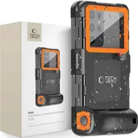 Pokrowiec Tech-Protect Waterproof Case wodoodporny IPX8 na smartfony 4.7-6.7" - czarno-pomarańczowy