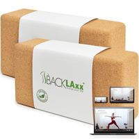 BACKLAxx® Yoga Block aus Kork inkl. Anwendungsvideos - 100% Natur Yogaklotz nachhaltig - Yogablock hautfreundlich und ökologisch hergestellt