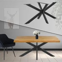 STADO | Tischgestell | Metall | Schwarz | 150x78x71cm | Spider | Kreuzgestell | Tischbeine | Tischkufen | Tischuntergestell | Sitzecke | Möbelbeine