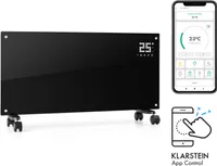 Klarstein Elektrický ohřívač, konvektorový ohřívač s podlahovými válečky, energeticky úsporný mobilní elektrický ohřívač, tenké, tichý elektrický ohřívač, samostatně stojící elektrický ohřívač s termostatem, 2000 W