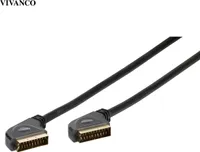 VIVanco™Scart Kabel 21 polig, Scart Stecker zu Scart Stecker, vergoldete Kontaktflächen, für alle RGB und S-VHS Verbindungen, 2,5m