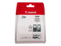 Canon PG-560 / CL-561 Multipack - 2er-Pack - Schwarz, Farbe (Cyan, Magenta, Gelb) Canon