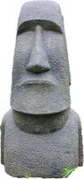 Schöne Osterinsel aus Steinguss perfekt für den Garten die Terrasse oder den Vorgarten ist Frostfest Witterungsbeständig und Neu 60cm H, APL-Moai-060af