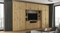 Wohnwand Dako in Eiche Artisan – 380x240 cm mit viel Stauraum