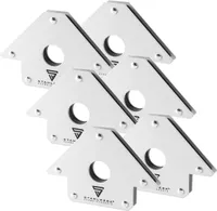 STAHLWERK 6 x Magnet-Schweißwinkel 45° x 90° x 135°, 22,6 kg / 50 lbs 6er Set