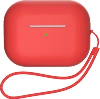 Silikonhülle für Airpods 1 / Airpods 2 + Umhängeband - Rot