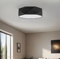 Deckenleuchte Schwarz Weiß E27 Metall Modern Deckenlampe Wohnzimmer