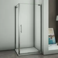 Duschkabine 100X70X185cm Duschabtrennung Dusche Duschwand Eckeinstieg Drehtür Duschtür mit 8mm Sicherheitsglas Nischentür