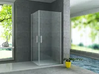Aloni Eck-Duschkabine Doppel-Schwingtüren Klarglas 6 mm 90 x 90 x 190 cm