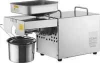 SucceBuy Elektryczna prasa do oleju, 850 W, regulowana temperatura 0-300 °C. Ekstrakcja oleju z orzeszków ziemnych, sezamu, rzepaku, nasion herbaty, prasa do oleju ze stali nierdzewnej.