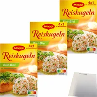 Maggi Reiskugeln Risi-Bisi 3er Pack (3x125g Packung) + usy Block