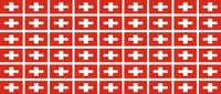 Mini Aufkleber Set - Pack glatt - 20x12mm - selbstklebender Sticker - Swiss-Schweiz - Flagge / Banner / Standarte fürs Auto, Büro, zu Hause und die Schule - 54 Stück