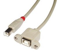 LINDY USB 2.0 Verlängerungskabel Kabel Typ B/B, hellgrau, 1m 31801