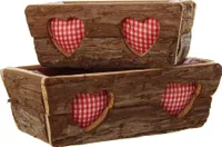 Pflanz-Kasten "Rinde", 2er Set Maße 24 x 13 x 10 cm, 30 x 18 x 12 cm