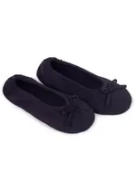 Weiche Damen Ballerina Hausschuhe mit Schleife schwarz 36-37 YOCLUB