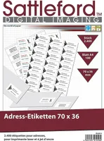 2400 Aufkleber Universal Adress-Etiketten 70x36 mm Adressetiketten Internetmarke Adressaufkleber Laserdrucker + Inkjetdrucker