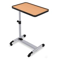 COSTWAY Pflegetisch mit Rollen, 52 x 34 x 55-85 cm, Höhe/Winkel verstellbar, Betttisch Notebooktisch, Rollentisch Beistelltisch mit Bremsen, Laptoptisch Couchtisch