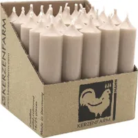 Stabkerzen aus Paraffin, 100/22 mm, Taupe, KERZENFARM HAHN, Brenndauer ca. 4h, 25 Stück pro Verpackung