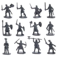 Modell Geschenk 28 Stück Mittelalter Ritter Pferde Soldaten Figuren 