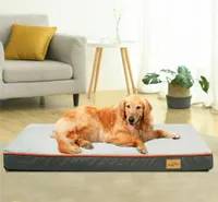 WISFOR Hundebett XL, Hundekissen orthopädisch, Hundematte Katzenbett wasserdicht waschbar, 110 x 85 x 10 cm